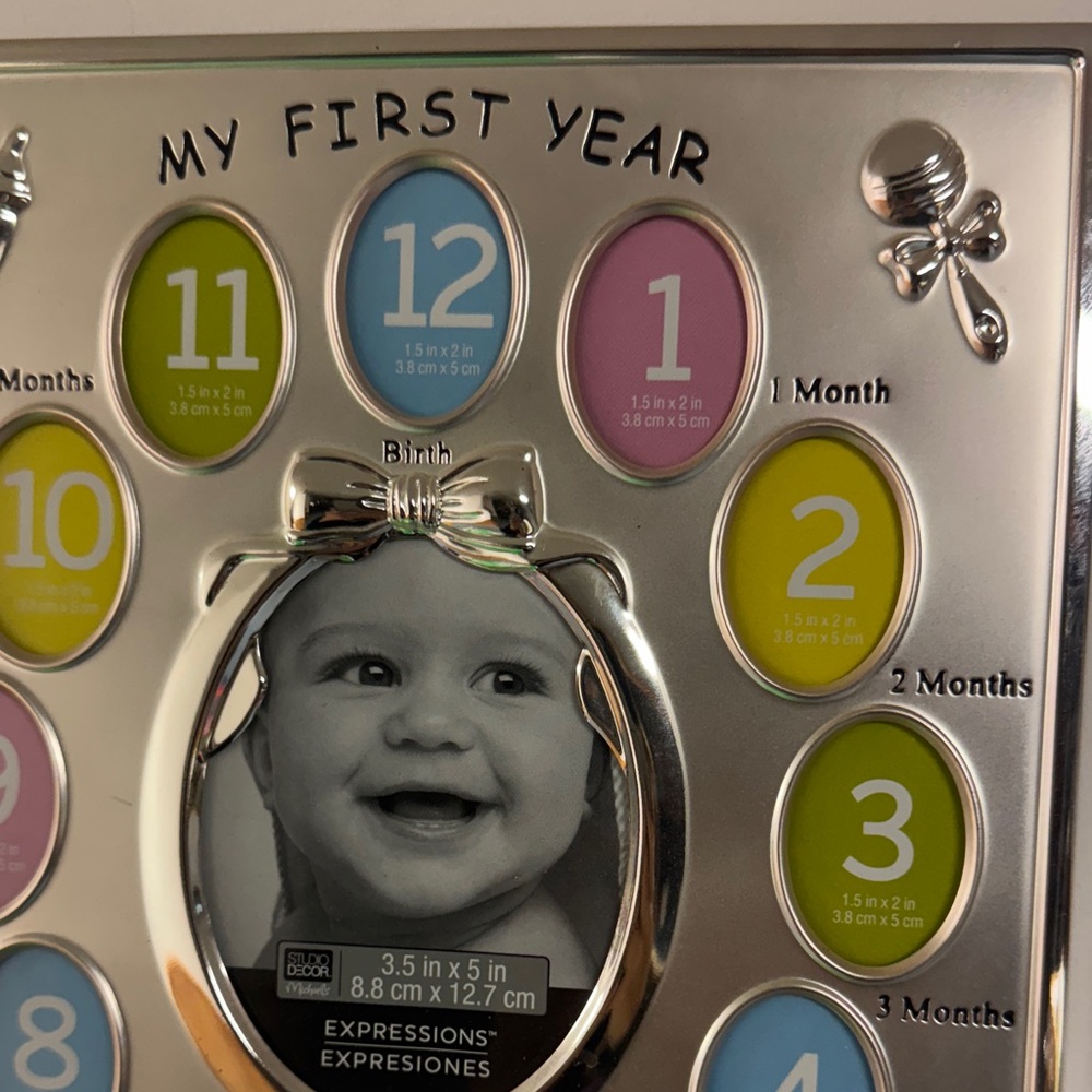 Silver Baby's First Year Photo Frame - Picture 3 of 4